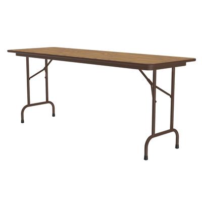 Correll CF2496M 06 96" Rectangular Folding Table w/ Medium Oak Melamine Top, 29"H, Brown