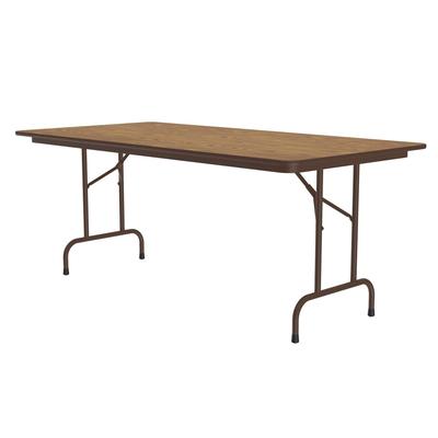Correll CF3672M 06 72" Rectangular Folding Table w/ Medium Oak Melamine Top, 29"H, Brown