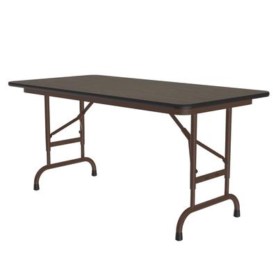 Correll CFA2448PX 01 48" Rectangular Folding Table w/ Walnut Top, 32"H, Black