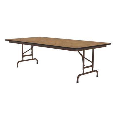 Correll CFA3096M-06 96" Rectangular Folding Table w/ Medium Oak Melamine Top, 32"H, Brown