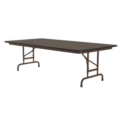 Correll CFA3696M 01 96" Rectangular Folding Table w/ Walnut Melamine Top, 32"H, Black