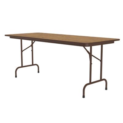 Correll PC3060P 06 60" Rectangular Folding Table w/ Medium Oak Plywood Top, 29"H, Brown