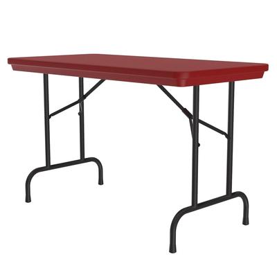 Correll R2448 25 48" R-Series Rectangular Folding Table w/ Red Plastic Top, 29"H