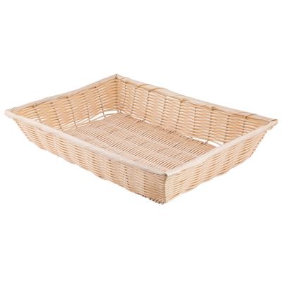 Tablecraft 1192W Handwoven Basket, 18 x 12 1/2 x 3", Polypropylene Cord, Natural, Beige