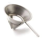 Tablecraft 348 2 Quart Stainless Steel Bouillon Strainer w/ Fine Mesh, Silver