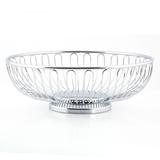 Tablecraft 4170 Round Chalet Basket, 8 1/8 x 2 3/4", Chrome Plated, Silver