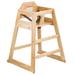 Tablecraft 6565104 29" Stackable Wood High Chair w/ Waist Strap - Rubberwood, Natural, Beige