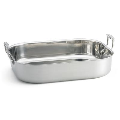 Tablecraft CW2034 11 3/10 qt Induction Roaster w/ Handles, Stainless, Silver