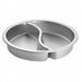 Tablecraft CW40297 Divided Replacement Pan, 15" Diameter, (2) 2 1/2 qt Compartments, Stainless Steel