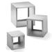 Tablecraft RS3 Square Brushed Stainless Steel Riser Set, 3 Piece, 5 & 7 & 9" Squares, Silver