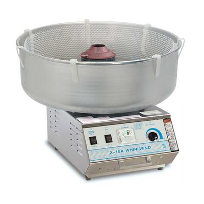 Gold Medal 3015A X 15 Whirlwind Floss Cotton Candy Machine w/ 5 1/2" Round Double Band, 120v, 4-5 Servings per Minute, Stainless Steel