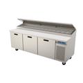 Randell 8395N-290-PCB 95" Pizza Prep Table w/ Refrigerated Base, 115v, Holds (13) 1/3 Pans, Poly Cutting Board, Stainless Steel