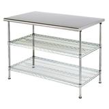 Eagle Group T2448EBW 48" 16 ga Work Table w/ Undershelves & 304 Series Stainless Flat Top, Stainless Steel