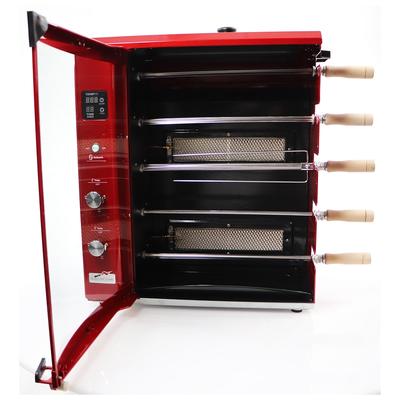 Skyfood BG-05LXK Portable Outdoor Gas Commercial Rotisserie w/ (5) Skewers & Warmer Tray - Red, Liquid Propane, Gas Type: LP