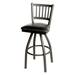 Oak Street SL2090-S Swivel Commercial Bar Stool w/ Metal Vertical Back & Black Vinyl Seat, Black