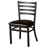 Oak Street SL3160 Extra Large Dining Chair w/ Ladder Back & Black Vinyl Seat - Steel Frame, Black