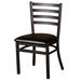Oak Street SL3160 Extra Large Dining Chair w/ Ladder Back & Black Vinyl Seat - Steel Frame, Black