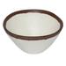 GET B-81-CRM Pottery Market 8 oz Round Melamine Side Salad/Soup/Side Dish/Bouillon Bowl, Cream w/ Brown Trim, White