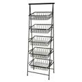 GET IR-951T-BK POP 5 Tier Tilted Pane Stand - 23 1/2"W x 14"D x 64"H, Metal, Black