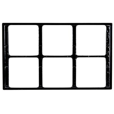 GET ML-168-BK Full Size Tile w/ (6) Square Cut-Outs for ML-149/ML-150, Melamine, Black