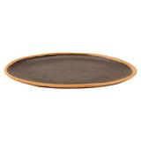 GET P-129-BR 11 3/4" x 9 1/4" Oval Pottery Market Platter - Melamine, Brown w/ Clay Trim