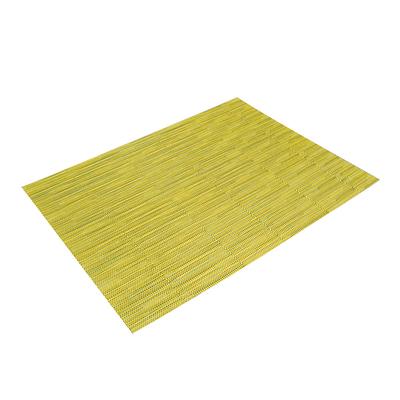 Risch GA-7003 Rectangular Woven Vinyl Placemat - 16" x 12", Lime Green
