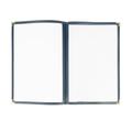 Risch TETB 8.5X14 Triple Pocket Vinyl Menu Cover, 8 1/2"W x 14"H, Blue Leatherette