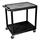 Luxor HE38-B 2 Level Polymer Utility Cart w/ 400 lb Capacity - Raised Ledges, Black