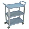 Luxor SC12-G 3-Level Polymer Utility Cart w/ 200-lb Capacity, Raised Ledges, Gray