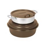 Spring USA 2385-567/6 Seasons 6 qt Soup Tureen - Induction Ready, Bronze w/ Chrome Accents, Brown