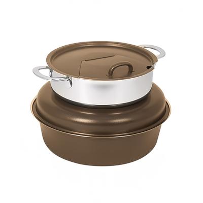 Spring USA 2385-567/6 6 qt Soup Tureen - Induction Ready, Bronze w/ Chrome Accents, Brown