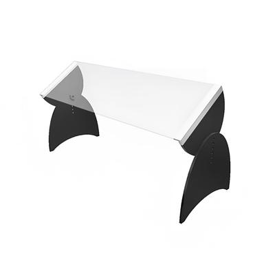Spring USA PSG36B Pivoting Sneeze Guard - 36"W x 18"D x 17 3/10"H, Acrylic, Clear/Black, Heavy-Duty Acrylic