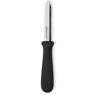 Louis Tellier 5011211 Triangle 4 1/4" Pie Ring Knife - Stainless Steel w/ Black Plastic Handle, Silver