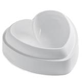 Louis Tellier AMORE 20 1/5 oz Heart Shaped Cake Mold - 1 9/10"H, Silicone, White
