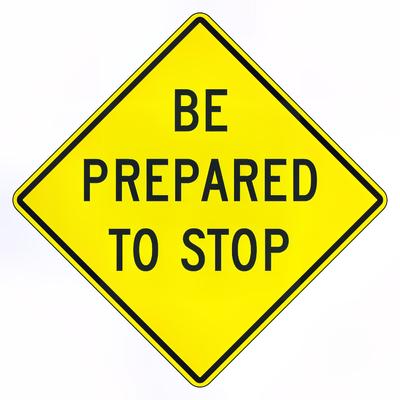 Accuform Signs FRW537RA 30" Intersection Warning Sign - Aluminum w/ Engineer Grade Prismatic Sheeting, Yellow