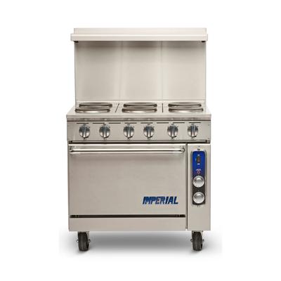 Imperial IR-6-E-XB 208/3 36" Pro Series 6 Sealed Element Commercial Electric Range w/ Storage Base, 208v/3ph, Stainless Steel