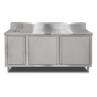 John Boos 4BU4R5-3672-R-X 72" Beverage Unit w/ Swing Doors & Right Trash Chute, 36"D, Stainless Steel