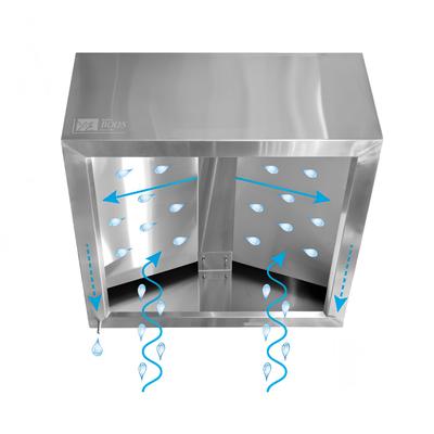 John Boos C2HB-42-2 42" Ventless Condensate Hood w/ Full Gutter, Stainless Steel, 42" x 42", Stainless Steel
