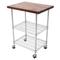 John Boos MET-WWC-2 Mobile Cart - Walnut Top, Adjustable Shelves, 33