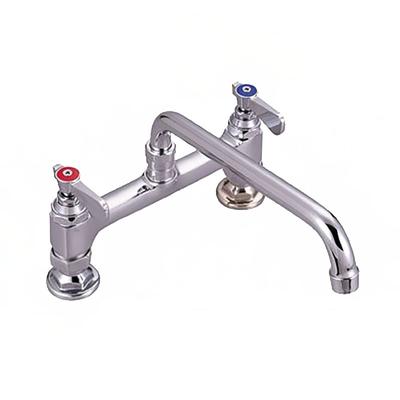 John Boos PBF-8HD-8-SLF Deck Mount Faucet - 8" Swing Spout, 8" Centers, Lead Free, Chrome