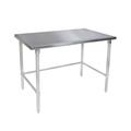 John Boos ST4-24120SBK 120" 14 ga Work Table w/ Open Base & 300 Series Stainless Flat Top, Stainless Steel