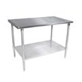 John Boos ST4-2472GSK 72" 14 ga Work Table w/ Undershelf & 300 Series Stainless Flat Top, Stainless Steel