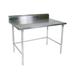 John Boos ST4R5-3084SBK 84" 14 ga Work Table w/ Open Base & 300 Series Stainless Top, 5" Backsplash, Stainless Steel