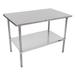 John Boos ST6-3660GSK 60" 16 ga Work Table w/ Undershelf & 300 Series Stainless Flat Top, Galvanized Legs, Stainless Steel