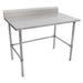 John Boos ST6R5-24120GBK 120" 16 ga Work Table w/ Open Base & 300 Series Stainless Top, 5" Backsplash, Galvanized Legs & Bracing, Stainless Steel