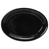 Tuxton CBH-0962 9 3/4" x 7" Oval ConcentrixÂ© Platter - Ceramic, Black