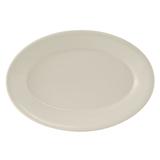 Tuxton TRE-013 11 5/8" x 8" Oval Reno Platter - Ceramic, American White, Wide Rim