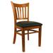 H&D Commercial Seating 8642 Dining Chair w/ Vertical Slat Back & Black Vinyl Seat - Wild Cherry Frame, Vertical Back