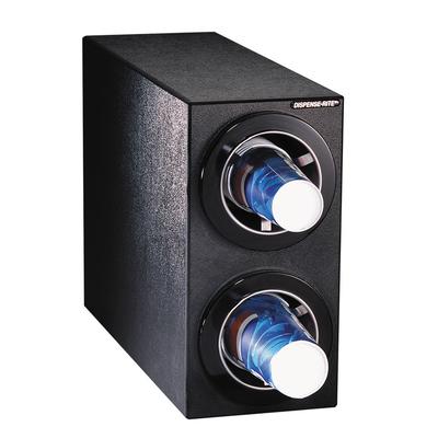 Dispense-Rite CTC-S-2BT Cup Dispenser, Cabinet, 2 Compartment, All Cup Types, Black