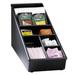 Dispense-Rite NLS-1BT Lid, Straw & Condiment Organizer, Wide, Polystyrene, Black